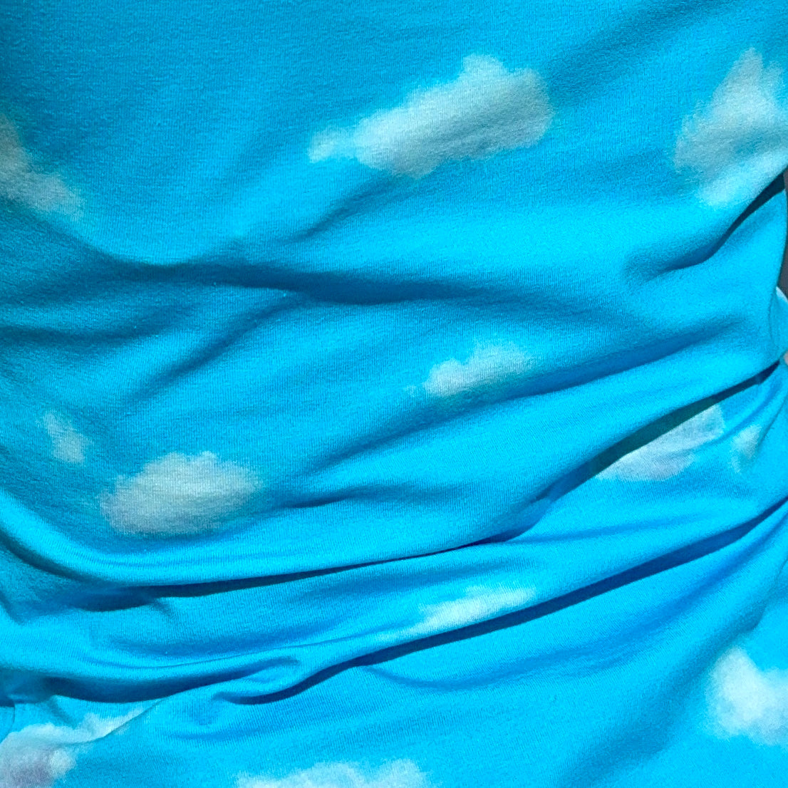 Blue fabric with cloud pattern
